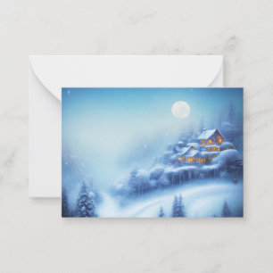 Snowy wonderland home budget mini Christmas Card