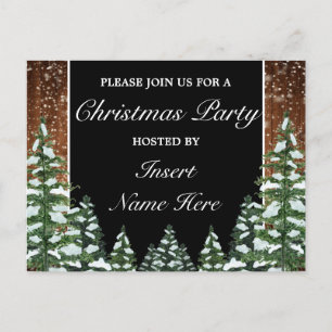 Snowy Wood Christmas Party Invitation Postcard