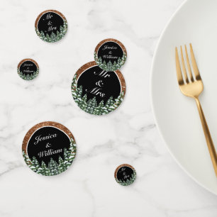 Snowy Wood & Forest Black Wedding Confetti