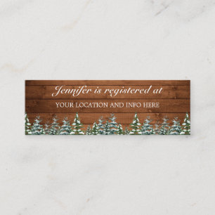 Snowy Wood Forest Bridal Shower Registry Enclosure Mini Business Card