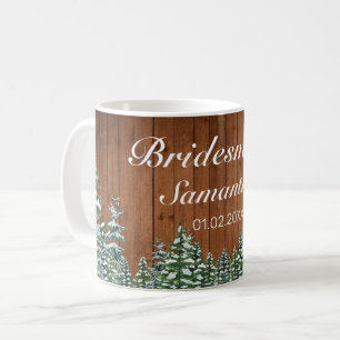 Snowy Wood & Forest Country Bridesmaid Wedding Coffee Mug
