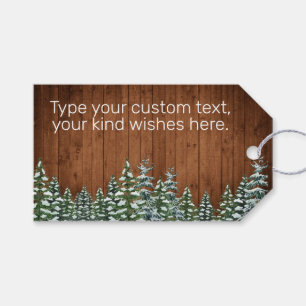 Snowy Wood & Forest Country Custom Wedding Gift Tags