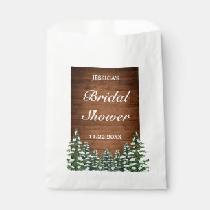 Snowy Wood & Forest Country Pine Bridal Shower Favour Bags
