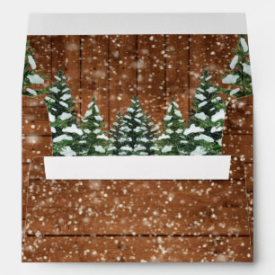 Snowy Wood & Forest Country Pine Custom Envelope