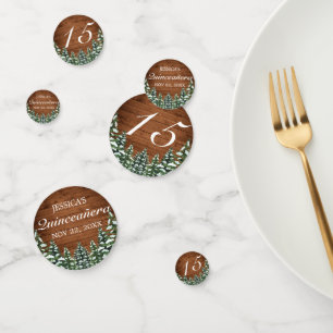 Snowy Wood & Forest Country Pine Quinceañera Confetti