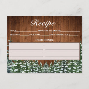 Snowy Wood & Forest Country Pine Recipe Card