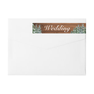 Snowy Wood & Forest Country Pine Wedding Wrap Around Label