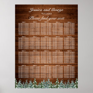 Snowy Wood Forest Country Seating Chart 20 Tables