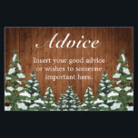 Snowy Wood & Forest Country Wedding Advice Card<br><div class="desc">Wedding advice card. Rustic brown wood,  snowing background and snowy forest. Cosy vintage country style. More items are available in this style in our store. You can edit the design further,  change colours,  fonts and add extra text by clicking "customise further" link.</div>