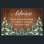 Snowy Wood & Forest Country Wedding Advice Card<br><div class="desc">Wedding advice card. Rustic brown wood,  snowing background and snowy forest. Cosy vintage country style. More items are available in this style in our store. You can edit the design further,  change colours,  fonts and add extra text by clicking "customise further" link.</div>
