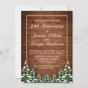 Snowy Wood & Forest Country Wedding Anniversary Invitation