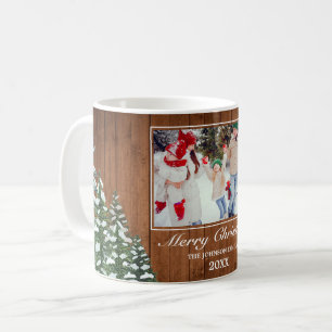 Snowy Wood & Forest Rural Merry Christmas Photo Coffee Mug
