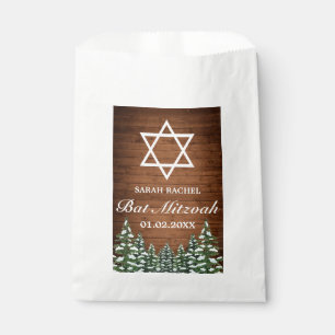 Snowy Wood & Forest Rural Pine Bar Bat Mitzvah Favour Bags