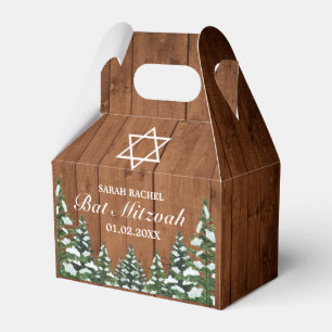 Snowy Wood & Forest Rural Pine Bar Bat Mitzvah Favour Box