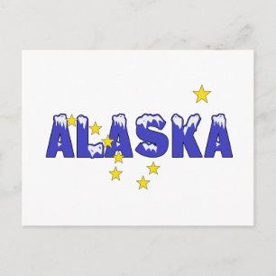 SNOWY WORD ALASKA POSTCARD