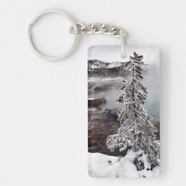 Snowy Yellowstone Key Ring (Front)