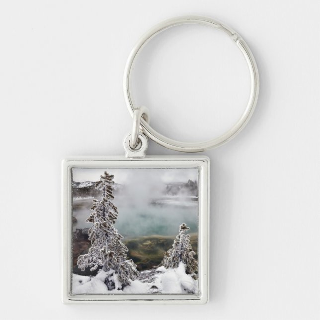 Snowy Yellowstone Key Ring (Front)