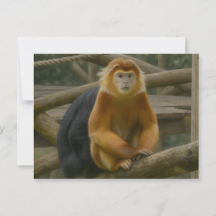 Snub-Nosed Monkey in Woodland Refuge Postcard