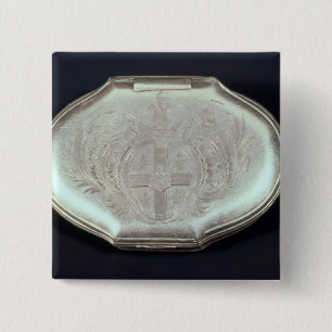 Snuff box embossed with a coat of arms, c.1820 15 cm square badge
