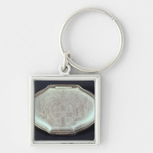 Snuff box embossed with a coat of arms, c.1820 key ring