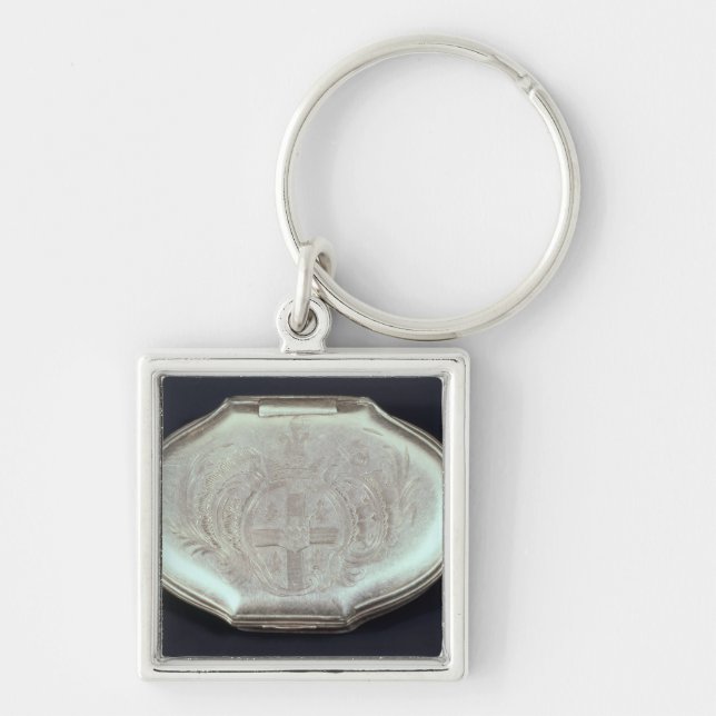 Snuff box embossed with a coat of arms, c.1820 key ring (Front)