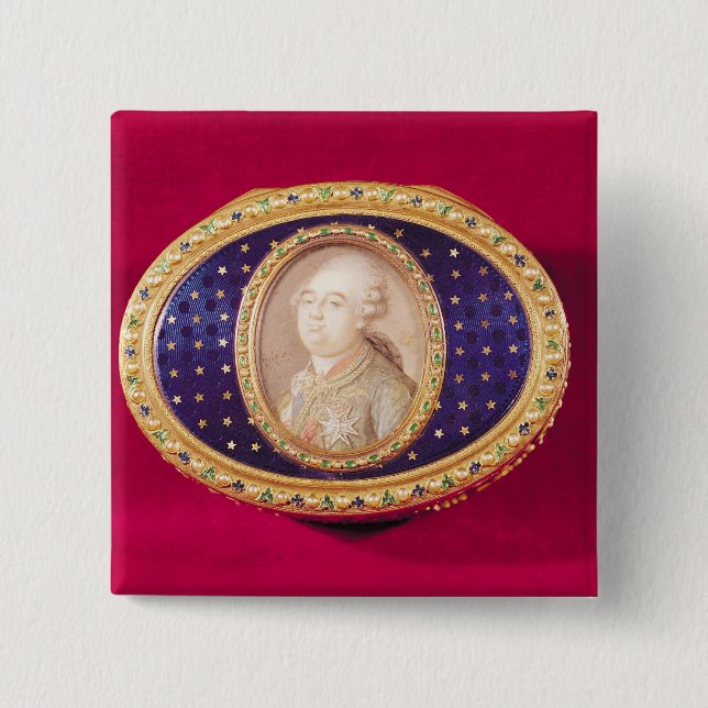 Snuffbox with a portrait miniature of Louis 15 Cm Square Badge (Front)