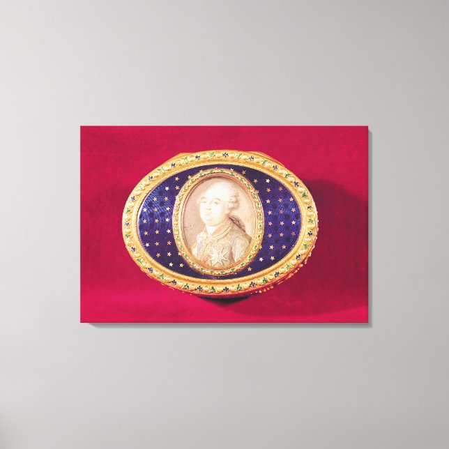 Snuffbox with a portrait miniature of Louis Canvas Print (Front)