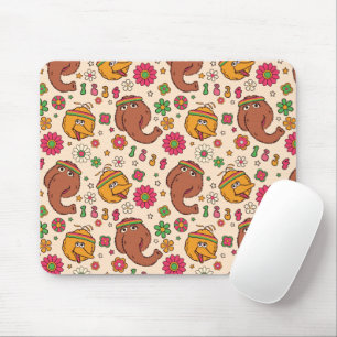 Snuffleupagus and Big Bird Groovy Flower Pattern Mouse Mat