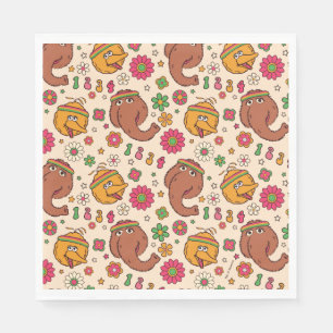 Snuffleupagus and Big Bird Groovy Flower Pattern Napkin