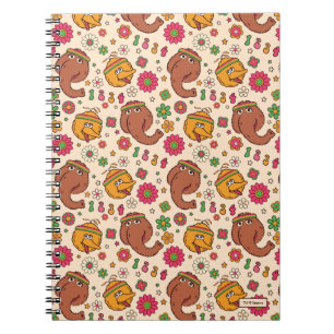 Snuffleupagus and Big Bird Groovy Flower Pattern Notebook