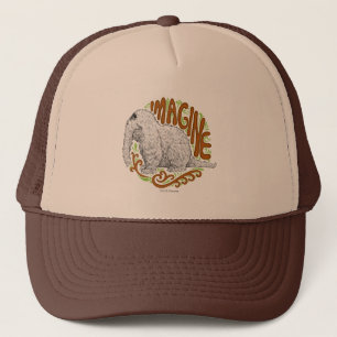 Snuffleupagus B&W Sketch Drawing Trucker Hat