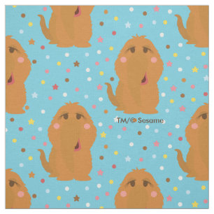 Snuffleupagus Blue Stars & Dots Pattern Fabric