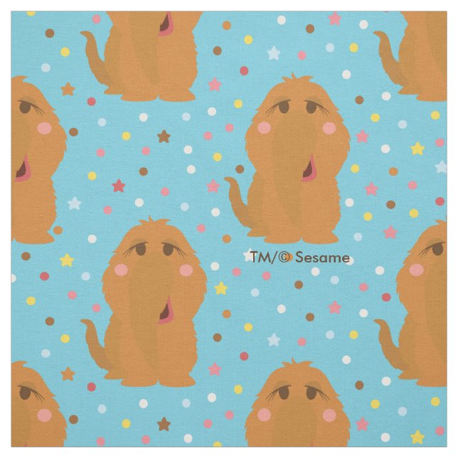Snuffleupagus Blue Stars & Dots Pattern Fabric (Swatch)
