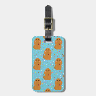 Snuffleupagus Blue Stars & Dots Pattern Luggage Tag