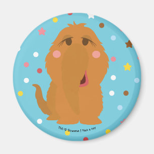 Snuffleupagus Blue Stars & Dots Pattern Magnet