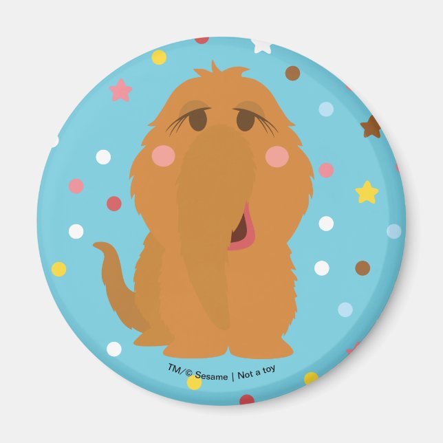 Snuffleupagus Blue Stars & Dots Pattern Magnet (Front)