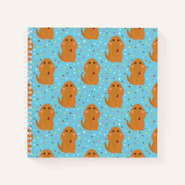 Snuffleupagus Blue Stars & Dots Pattern Notebook (Front)