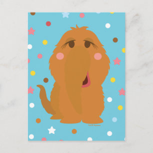 Snuffleupagus Blue Stars & Dots Pattern Postcard