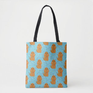 Snuffleupagus Blue Stars & Dots Pattern Tote Bag