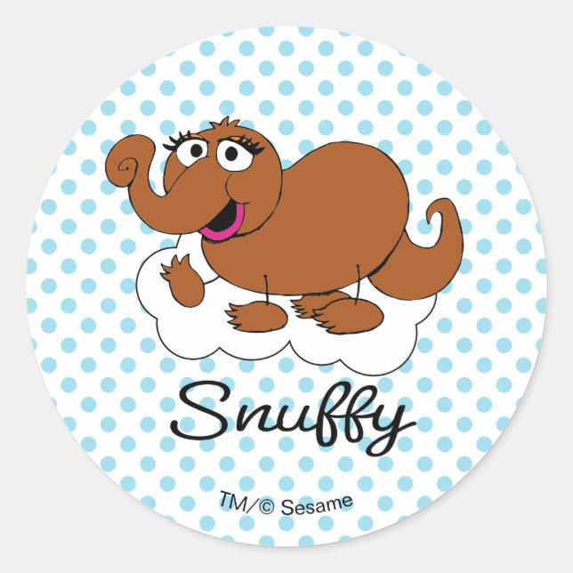 Snuffleupagus Doodley Graphic Classic Round Sticker (Front)
