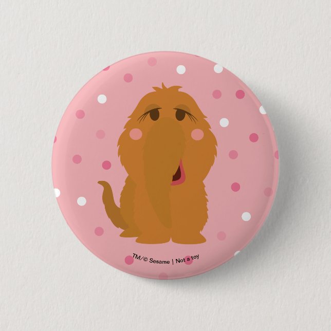 Snuffleupagus Pink Polka Dot Pattern 6 Cm Round Badge (Front)