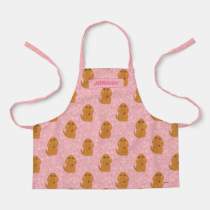 Snuffleupagus Pink Polka Dot Pattern Apron