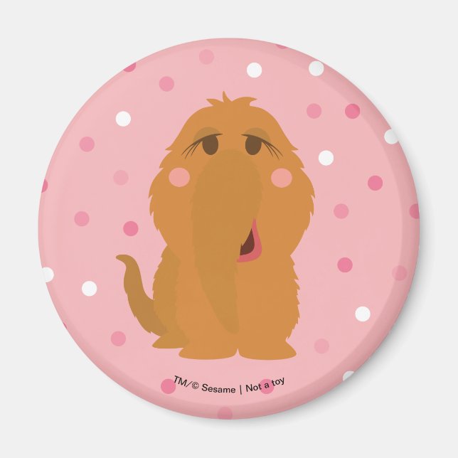 Snuffleupagus Pink Polka Dot Pattern Magnet (Front)