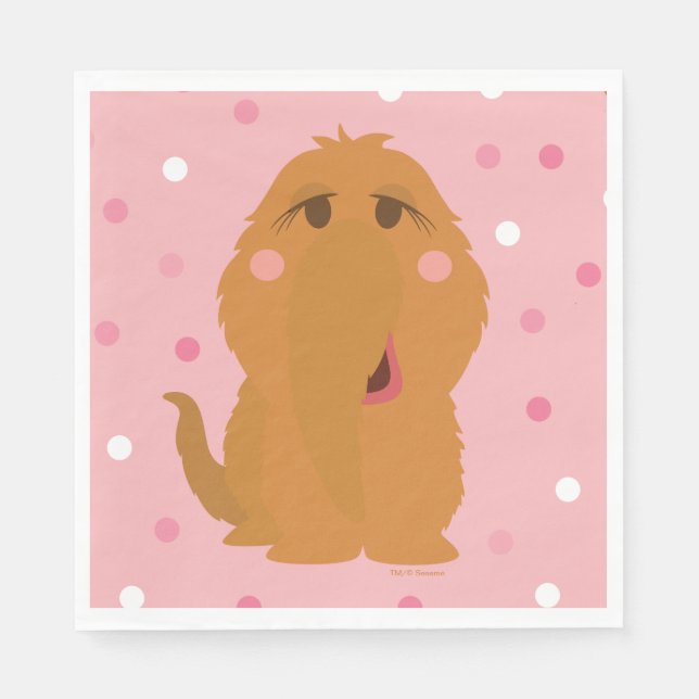 Snuffleupagus Pink Polka Dot Pattern Napkin (Front)
