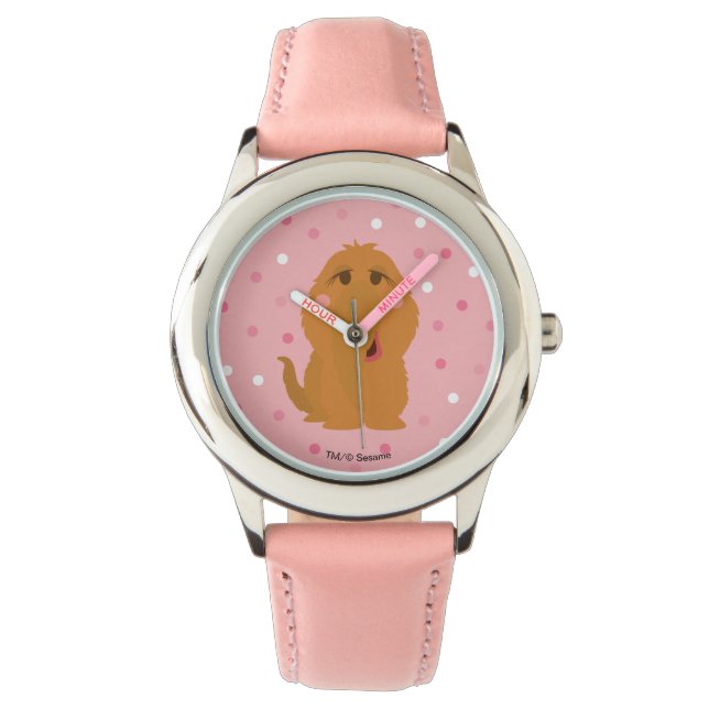 Snuffleupagus Pink Polka Dot Pattern Watch (Front)