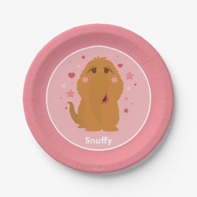 Snuffy Hearts & Stars Graphic Paper Plate (Front)