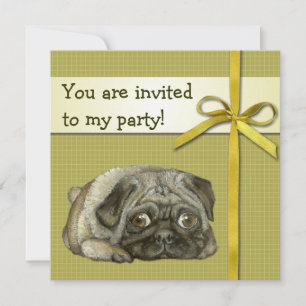 Snug pug invitation