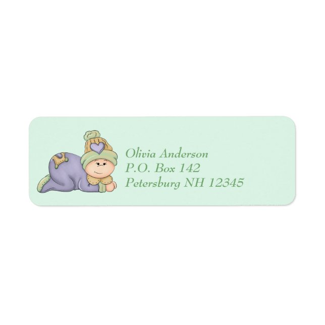 Snuggle Baby Boy - Green & Purple Baby Shower  (Front)