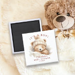 Snuggle Bear Baby Shower Favour Magnet<br><div class="desc">Cute snuggle bear favour magnet for a Neutral baby shower.  Matching items available in our shop.</div>