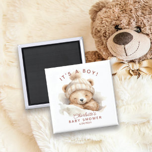 Snuggle Bear Baby Shower Favour Magnet